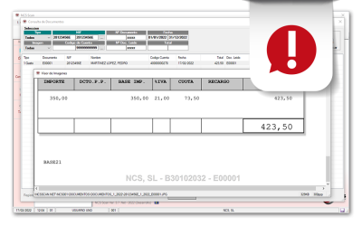 NCS Scan incorpora la opción de incluir una “Marca de Agua” indicando el número de documento de contabilización