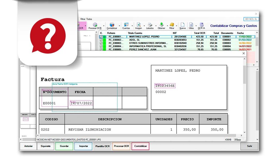 ¿Sabías que NCS Scan Pro incorpora un nuevo sistema de reconocimiento de los datos que mejora su lectura desde los ficheros de imagen de los documentos?