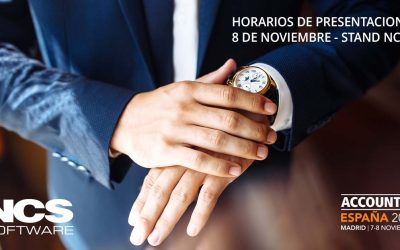Agenda de presentaciones de la soluciones de digitalización para despachos asesores en Accountex España 2023. Día 8 de noviembre