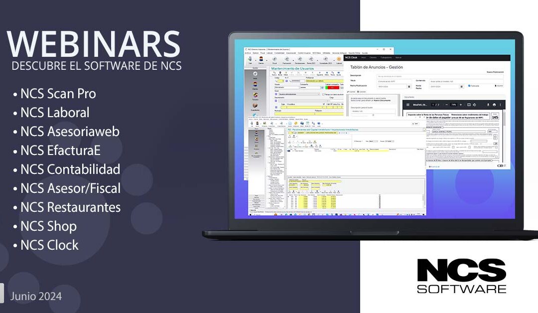 Webinars programados para el mes de junio sobre las aplicaciones de NCS Software