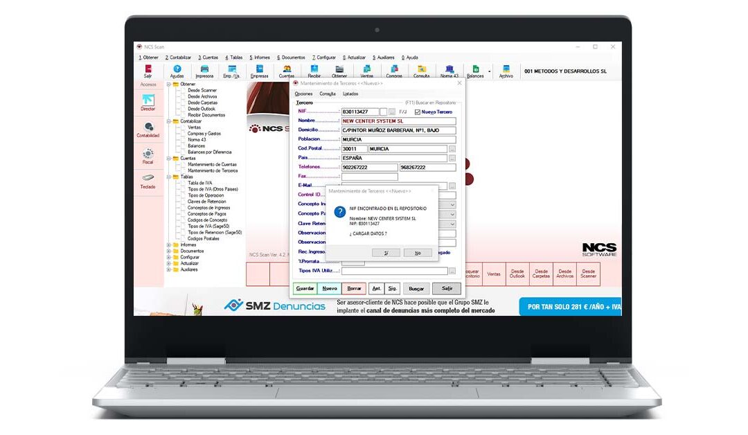 NCS Scan Pro facilita el alta y mantenimiento de cuentas, evitando la introducción y completado manual de datos