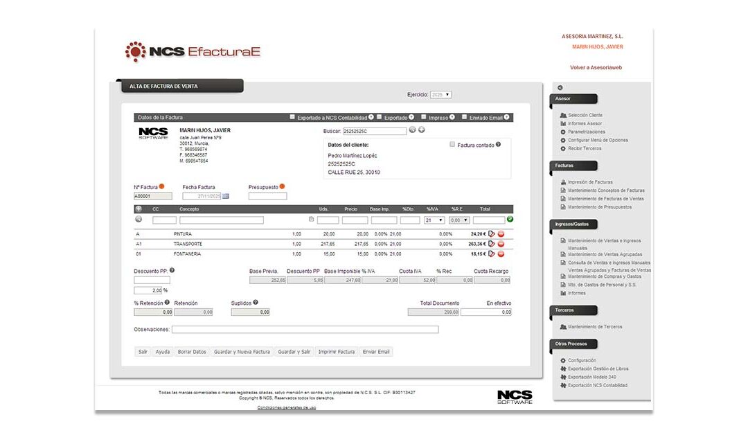 ¿Sabías que Efacturae, la solución de facturación y gestión comercial en la nube de NCS Software, permite generar facturas electrónicas en el formato actual y estará preparada para Verifactu y la nueva factura electrónica B2B que será obligatoria según la Ley Crea y Crece?