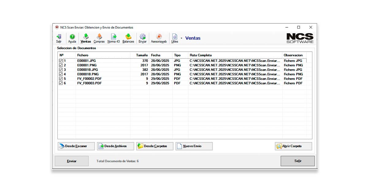 NCS Scan Pro recibir facturas